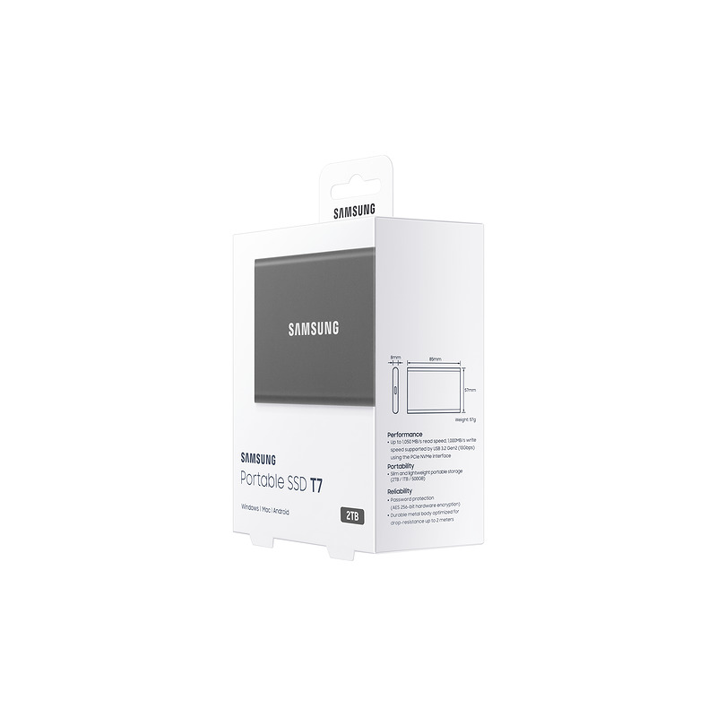 Samsung Portable SSD T7 2 TB USB Type-C 3.2 Gen 2 (3.1 Gen 2) Grå - Billede 11