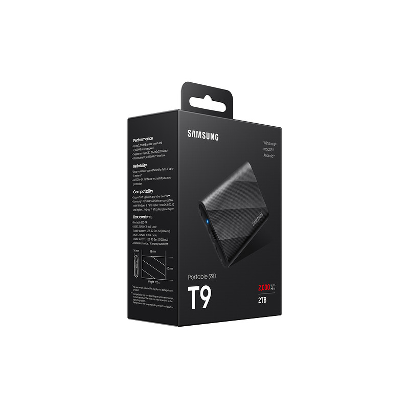 Samsung MU-PG2T0B 2 TB USB Type-C USB 3.2 Gen 2x2 Sort - Billede 14