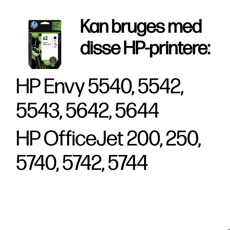 Blækpatron HP sampakke HP.62 sampak - Billede 2