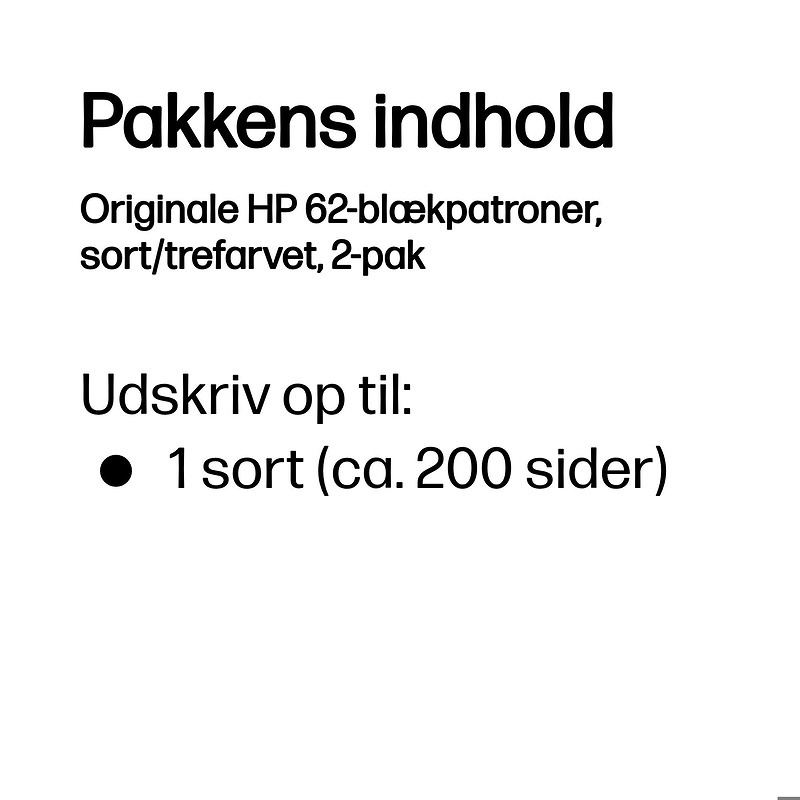 Blækpatron HP sampakke HP.62 sampak - Billede 3