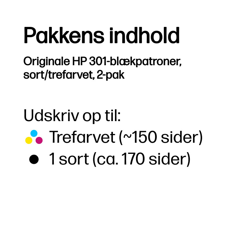 Blækpatron, HP 301 Multipack - Billede 3