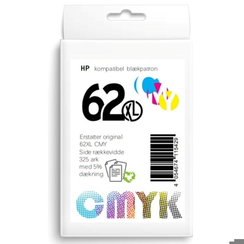HP 62XL CMY blæk CMYK - Billede 2