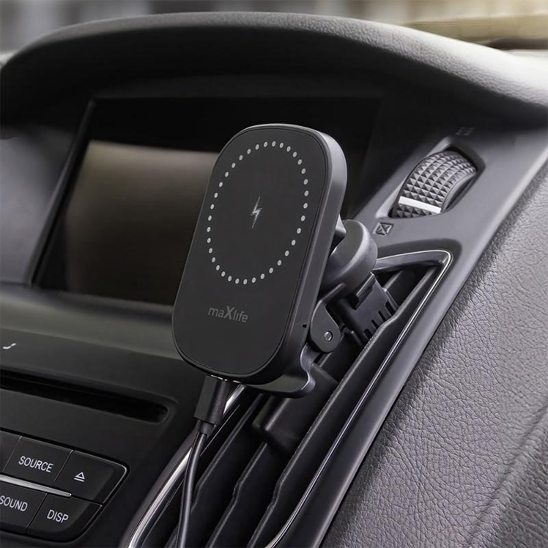 Maxlife car holder for air vent MXCH-16 magnetic with wireless charging black 15W - Billede 4