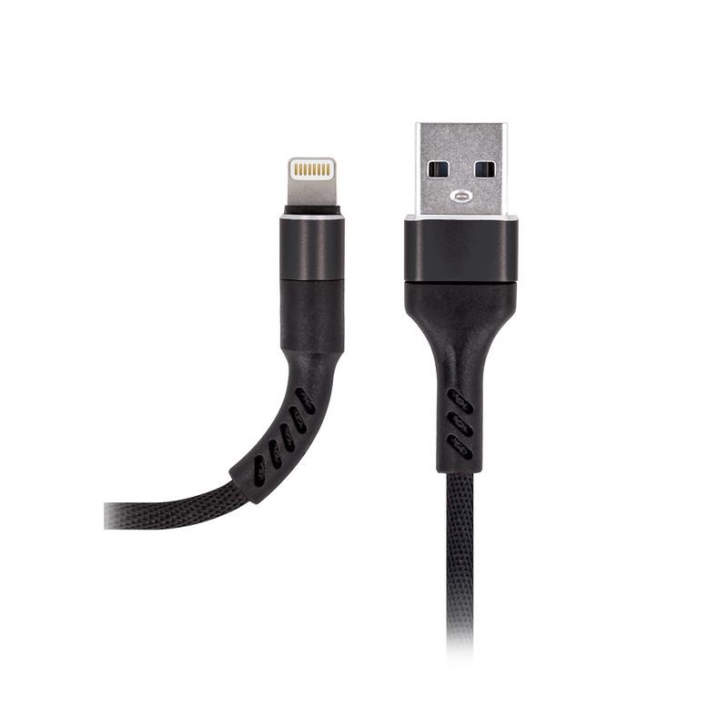 Maxlife MXUC-01 cable USB - Lightning 1,0 m 2A black nylon - Billede 2
