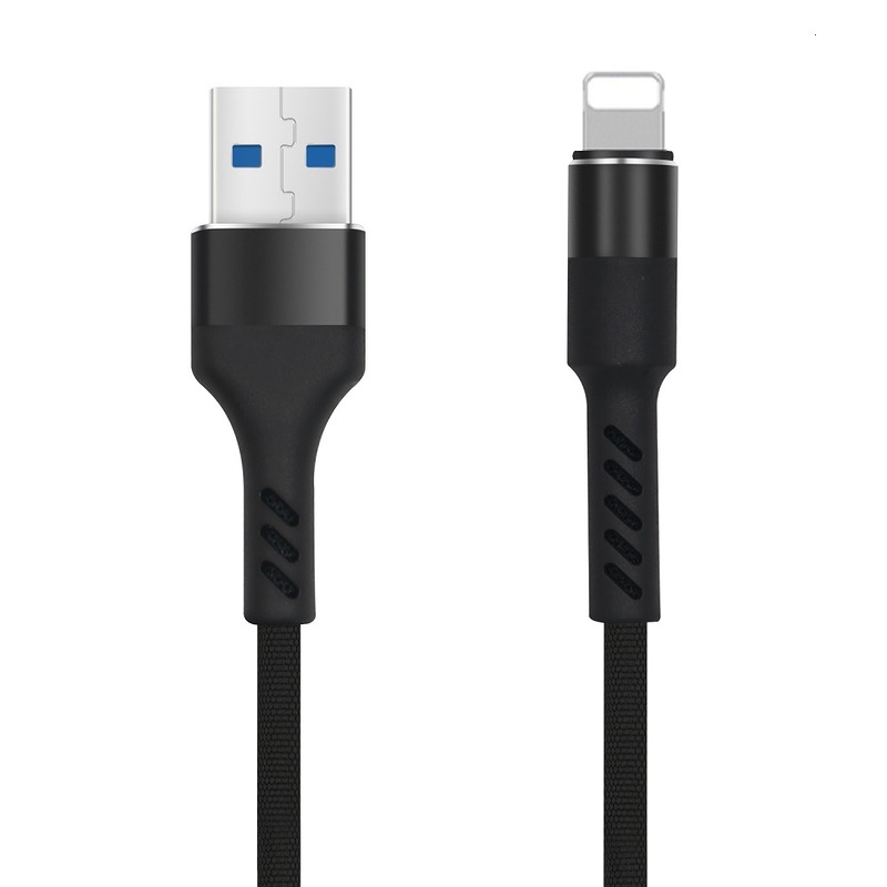Maxlife MXUC-01 cable USB - Lightning 1,0 m 2A black nylon - Billede 3