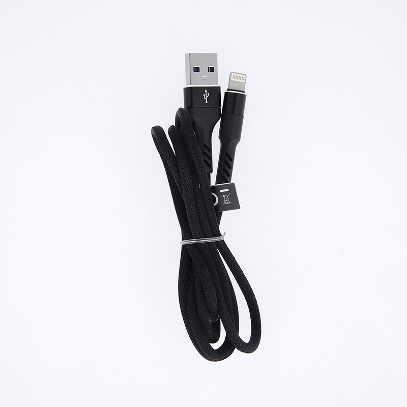 Maxlife MXUC-01 cable USB - Lightning 1,0 m 2A black nylon - Billede 4