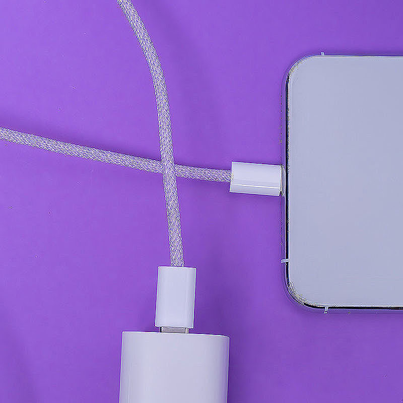 Maxlife MXUC-06 cable USB-C - USB-C 1,0 m 20W purple nylon - Billede 3
