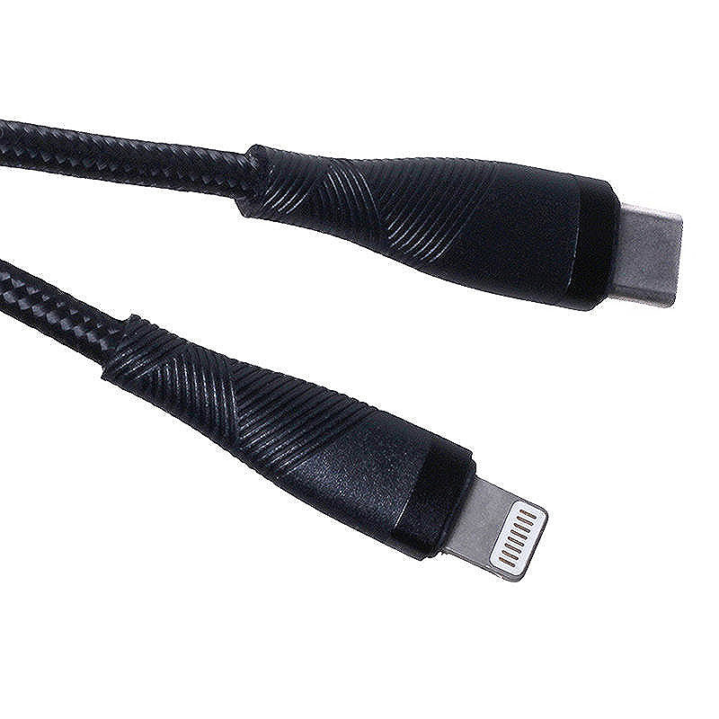 Maxlife MXUC-08 cable USB-C - Lightning 1,0 m 27W black nylon - Billede 2