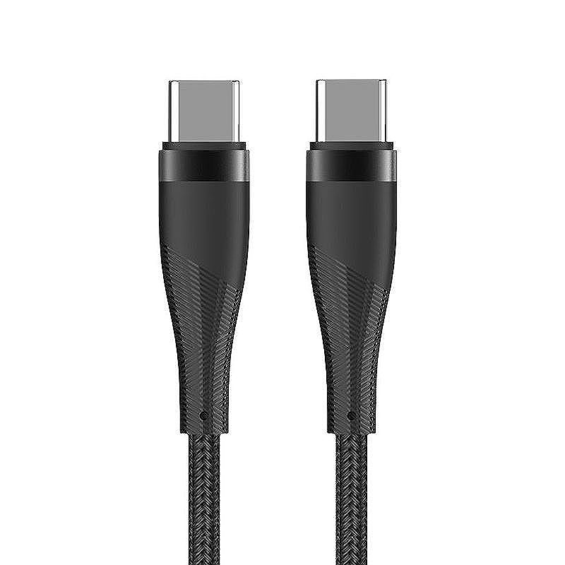 Maxlife MXUC-08 cable USB-C - USB-C 1,0 m 60W black nylon