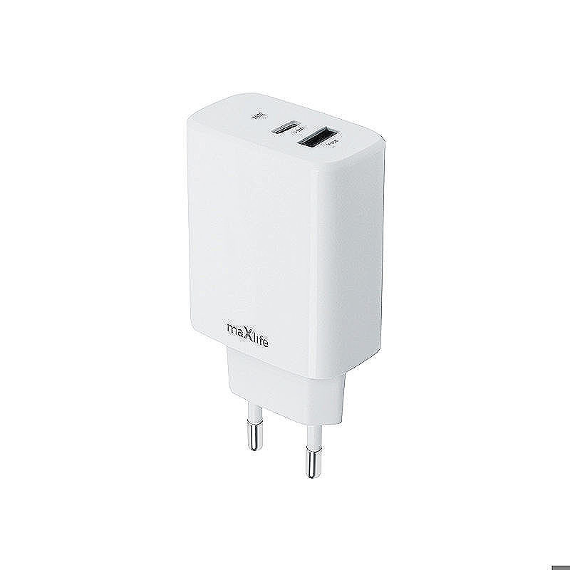 Maxlife MXTC-10-30AC PD QC charger 1x USB-C 1x USB 30W white