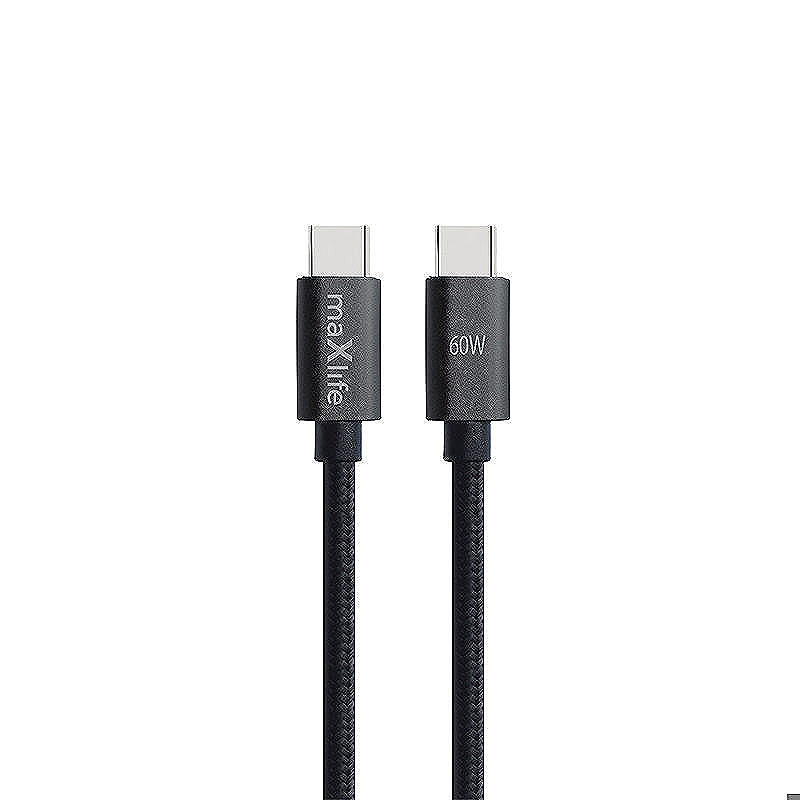Maxlife MXUC-12 cable USB-C - USB-C 1,0 m 60W black