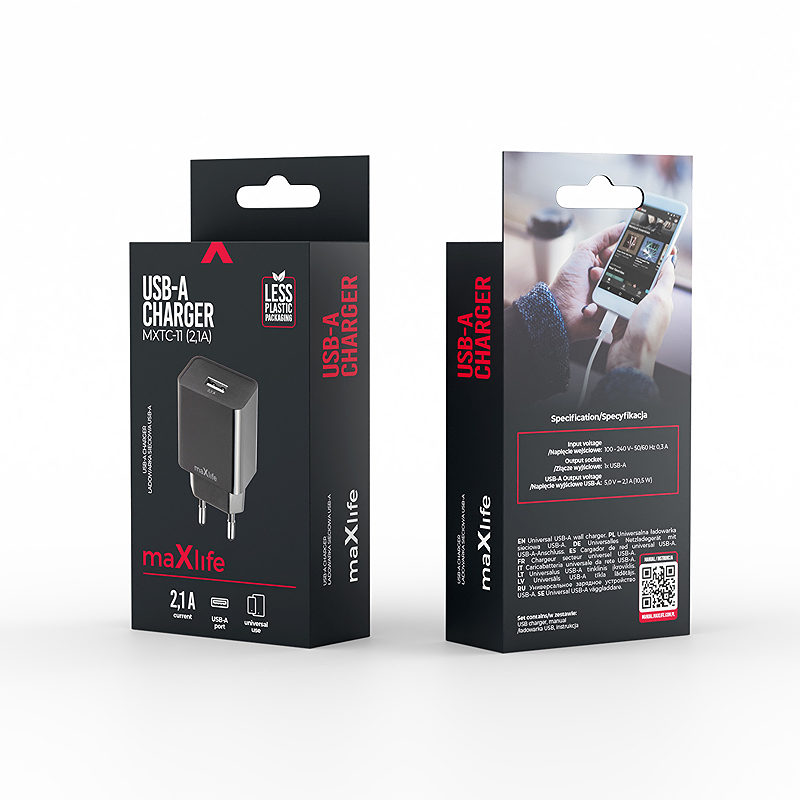 Maxlife MXTC-11 charger 1x USB-A 2,1A black - Billede 5