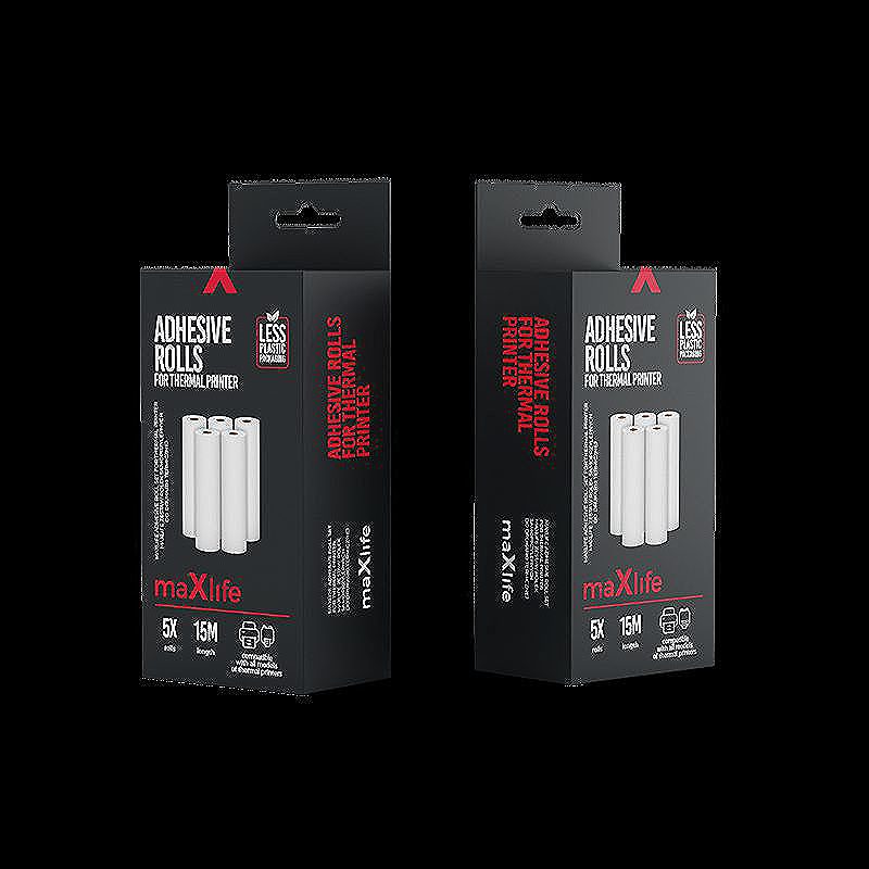Maxlife adhesive roll set for thermal printer