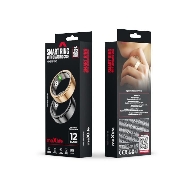maXlife Smart ring Sort størrelse 11 *