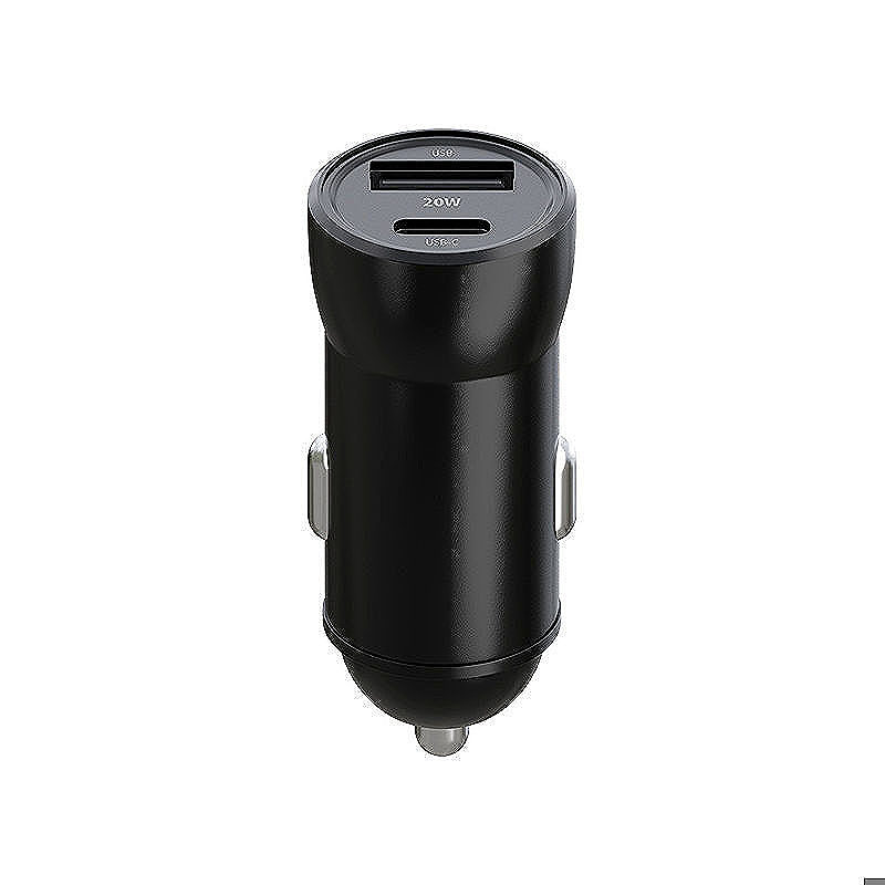 Maxlife MXCC-04 PD QC car charger 1x USB-C 1x USB 20W black