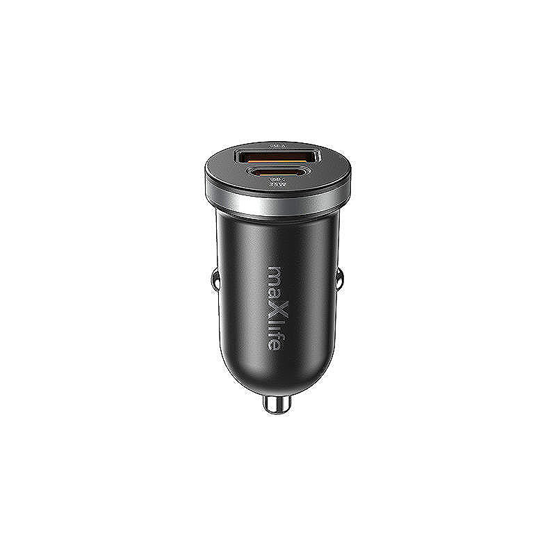 Maxlife MXCC-05 PD QC car charger 1x USB-C 1x USB 35W black
