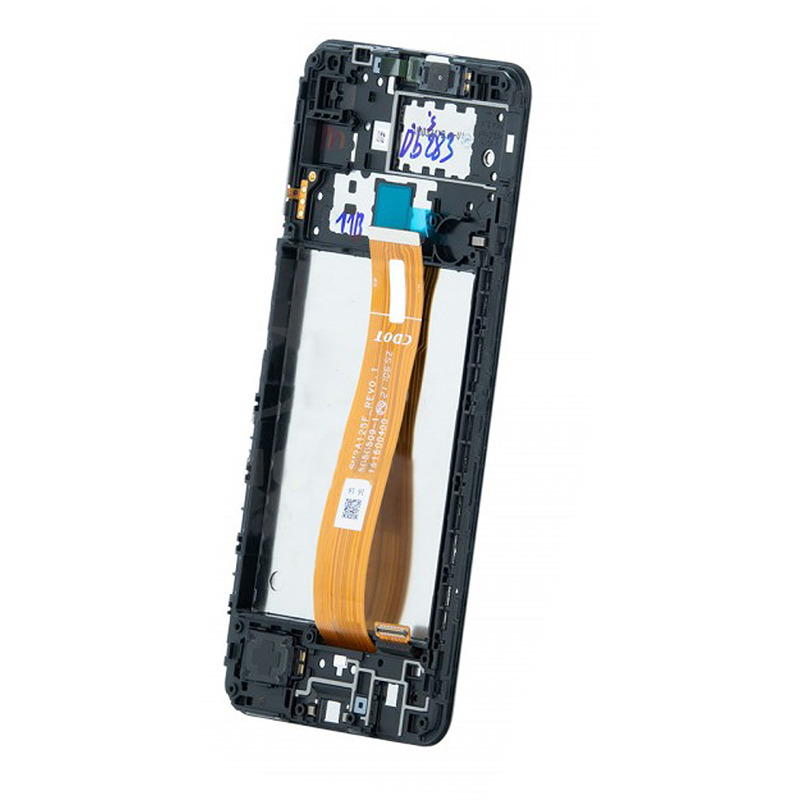 LCD + Touch Panel Samsung A12 A125F GH82-24490A GH82-24491A black frame original - Billede 2