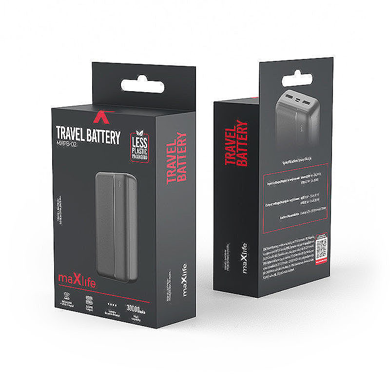 Maxlife power bank MXPB-02 30000 mAh black - Billede 3
