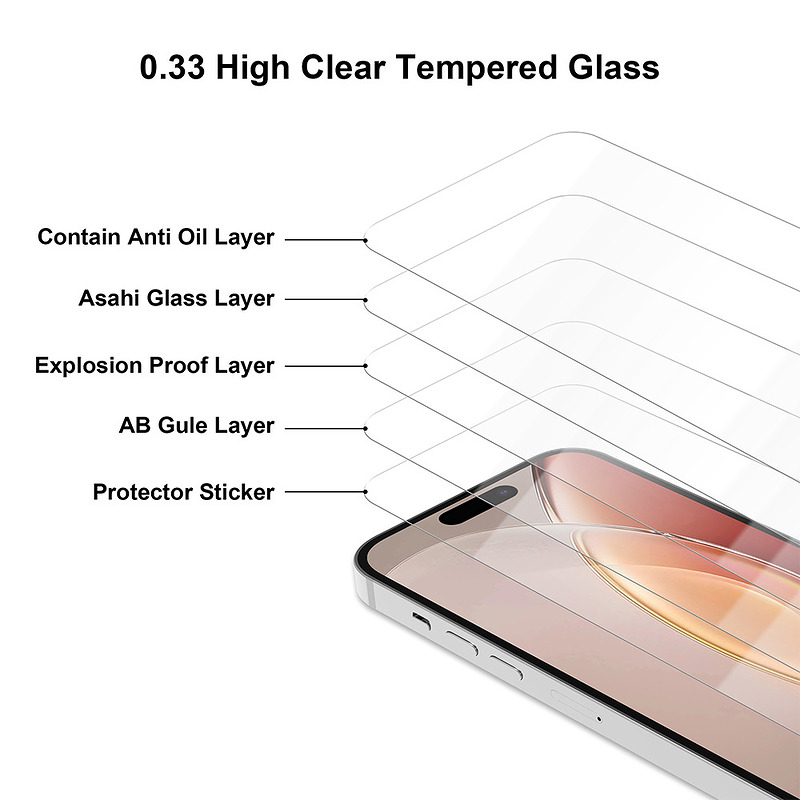 Tempered glass 2,5D Premium for iPhone 13 Pro Max / 14 Plus 6,7" - Billede 5