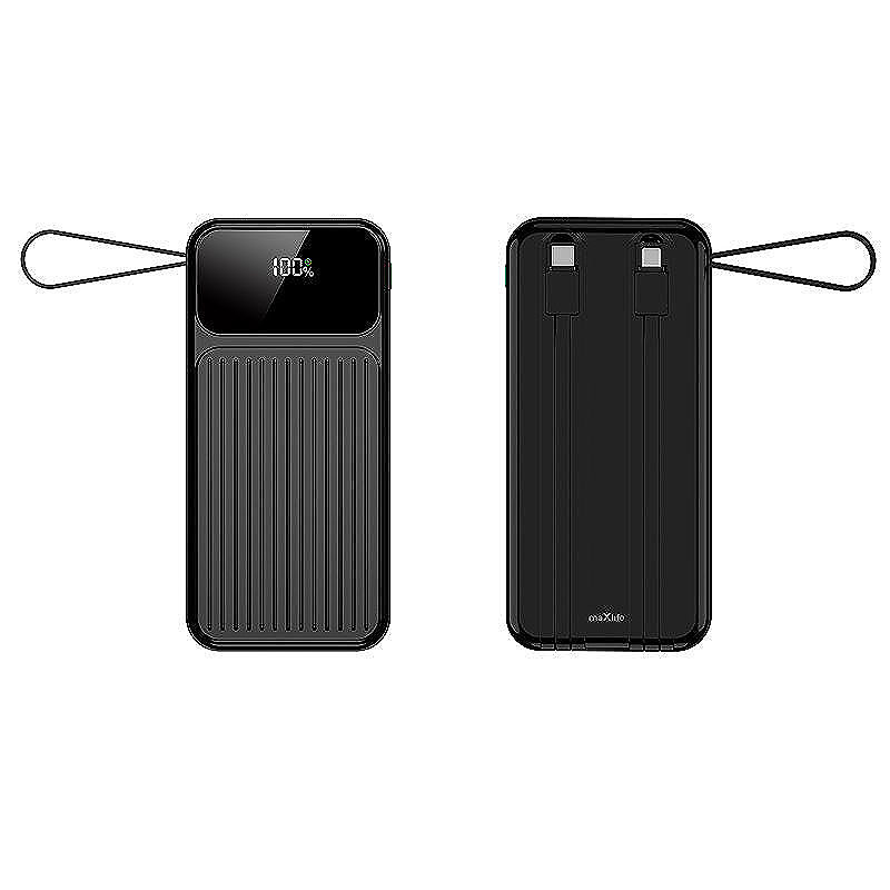 Maxlife power bank with built-in cables MXPB-06 PD QC 22,5W 10000 mAh black - Billede 3