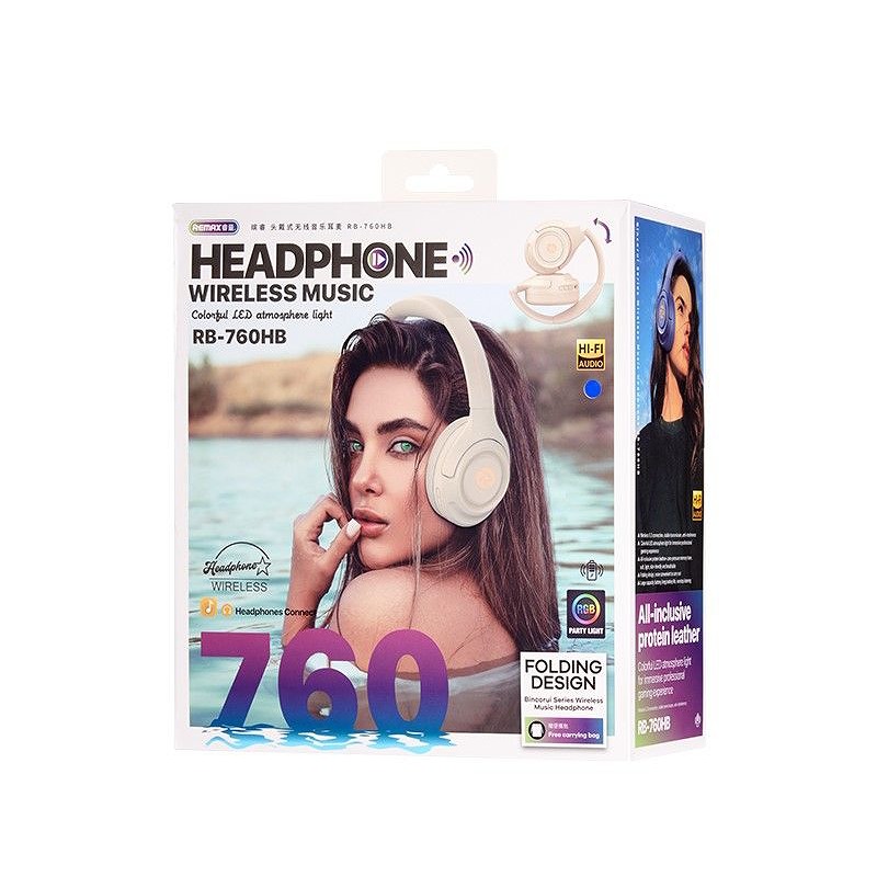 HEADPHONES BLUETOOTH REMAX RB-760HB BLUE - Billede 3