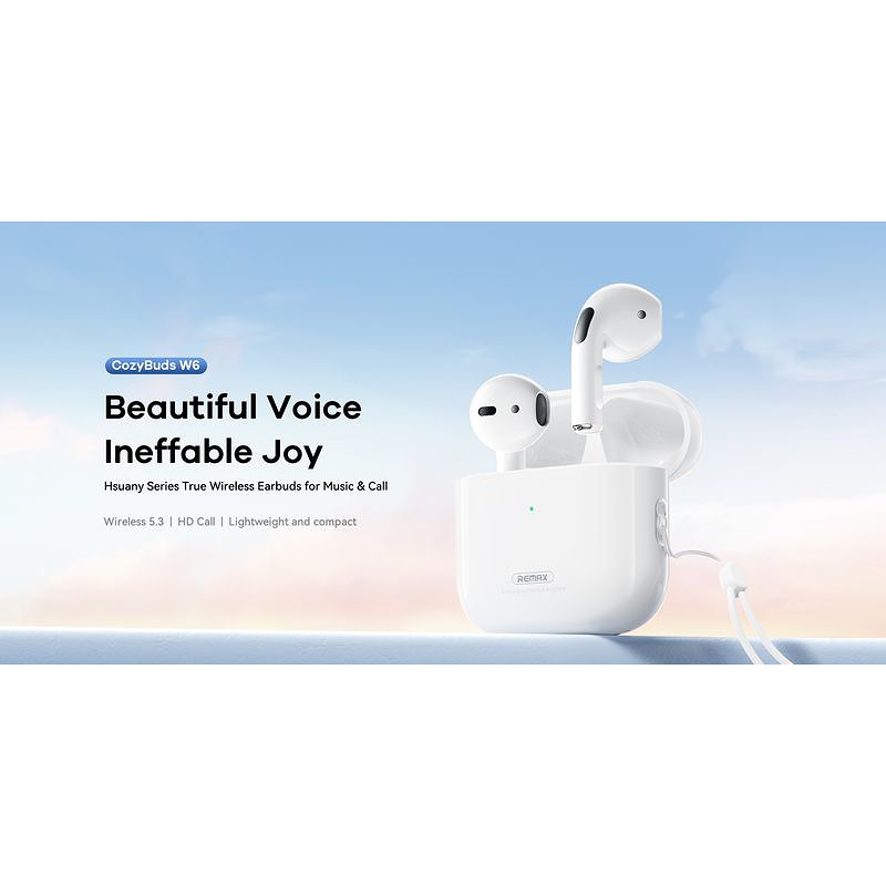 REMAX BLUETOOTH EARPHONES TWS W6 BLACK BT 5.3 - Billede 2