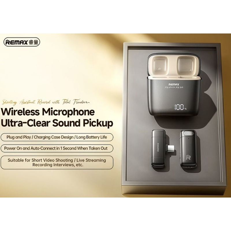 REMAX MICROPHONE K13 WITH CLIP USB-C BLACK - Billede 2