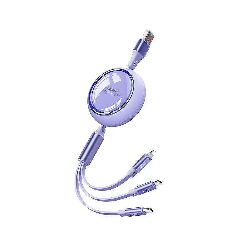 CABLE REMAX LINON SERIES 66W 3IN1 USB-C/MICRO/LIGHTNING RC-C029 PURPLE