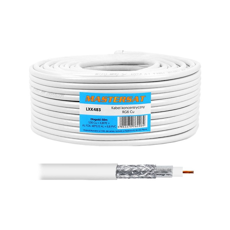 Coaxial cable 1Cu 48x0,12AL 50m