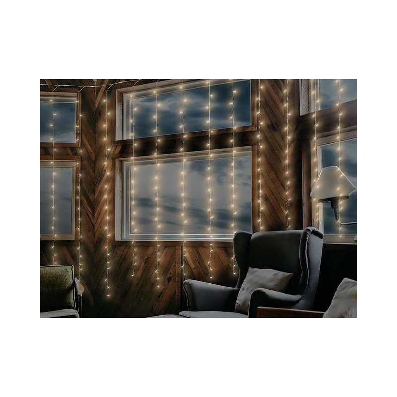 MOON Light curtain 240 LED, 2x3 m, 8 functions, 230 V, remote-controlled, warm white light - Billede 2