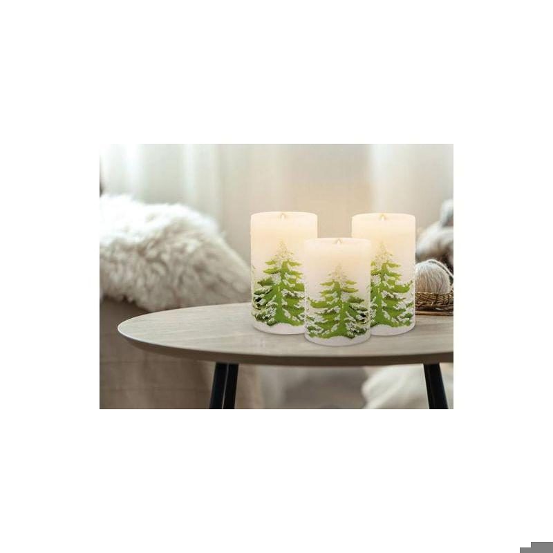 Led Bloklys m/juletræ tryk - Billede 2