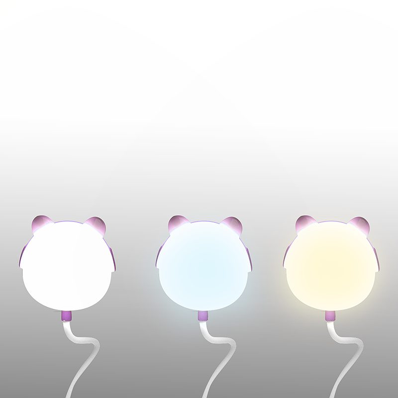 LED Teddy bear desk Lamp 3W, 3000/4500/6000K, adjustable, 1200mAh, pink, LTC - Billede 2