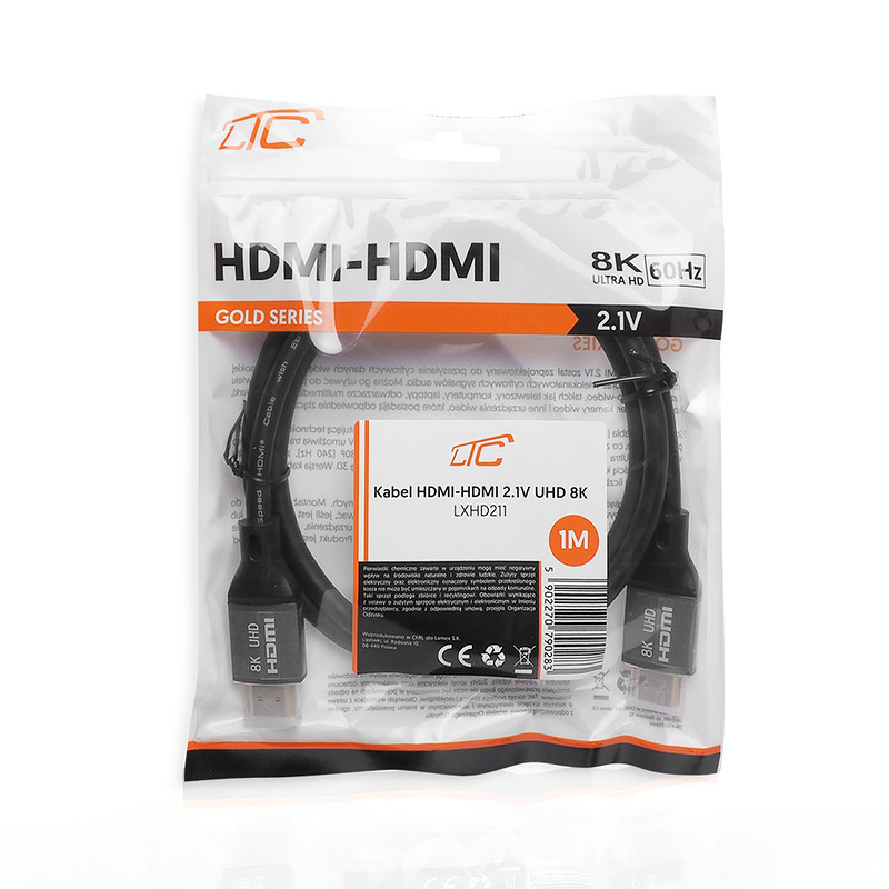 HDMI-HDMI cable (v2.1 | 8K | 1 m) black - Billede 2