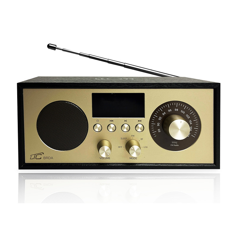 LTC portable radio BRDA, Bluetooth, FM, USB, 2200mAh, 10W wireless charging, black-gold - Billede 3