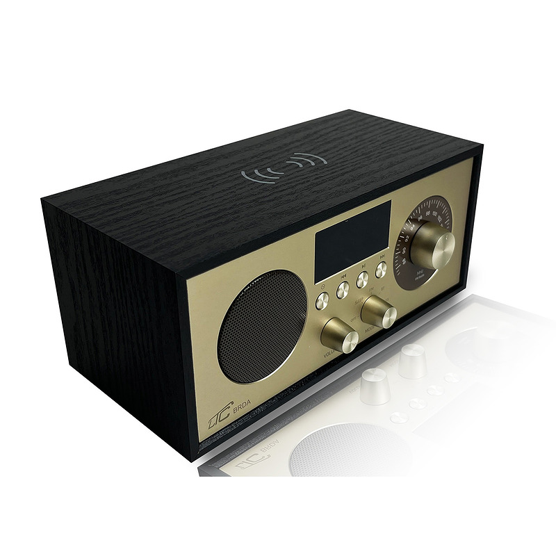 LTC portable radio BRDA, Bluetooth, FM, USB, 2200mAh, 10W wireless charging, black-gold - Billede 4