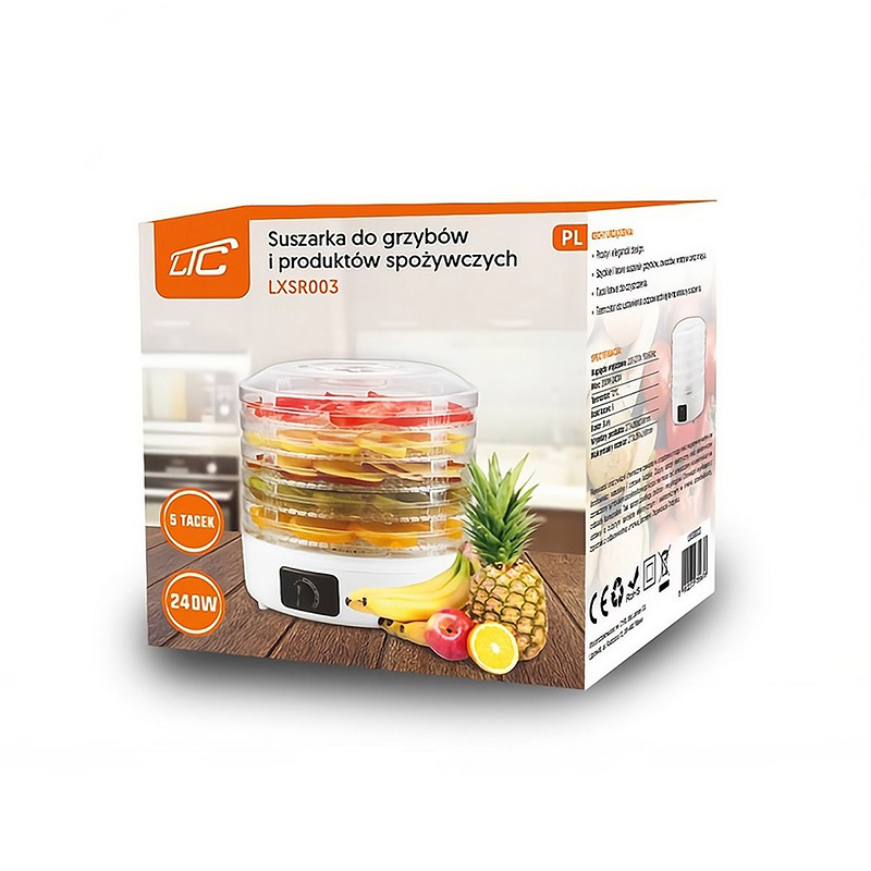 LTC 5-Tray Food Dehydrator for Mushrooms and Fruit, Round - Billede 5