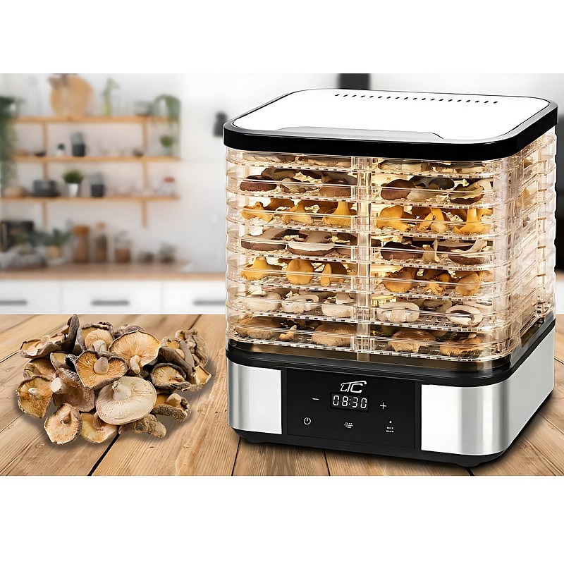LTC 7-Tray Metal Food Dehydrator for Mushrooms and Fruit, with Display, 380W - Billede 2