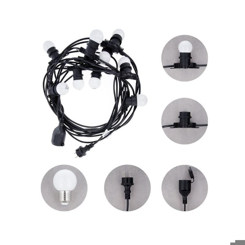 LED Lyskæde 12m+10Bulbs G45 - Billede 2