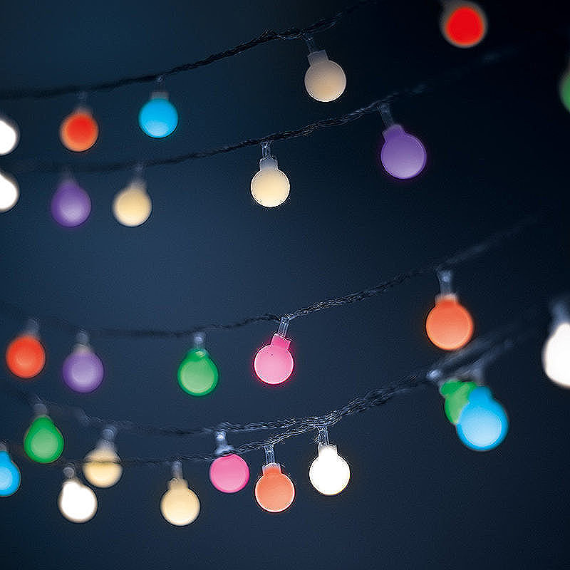 String Light Solar LED FROSTED BALLS SFB62 6,5m 30 balls multicolor Forever Light - Billede 3