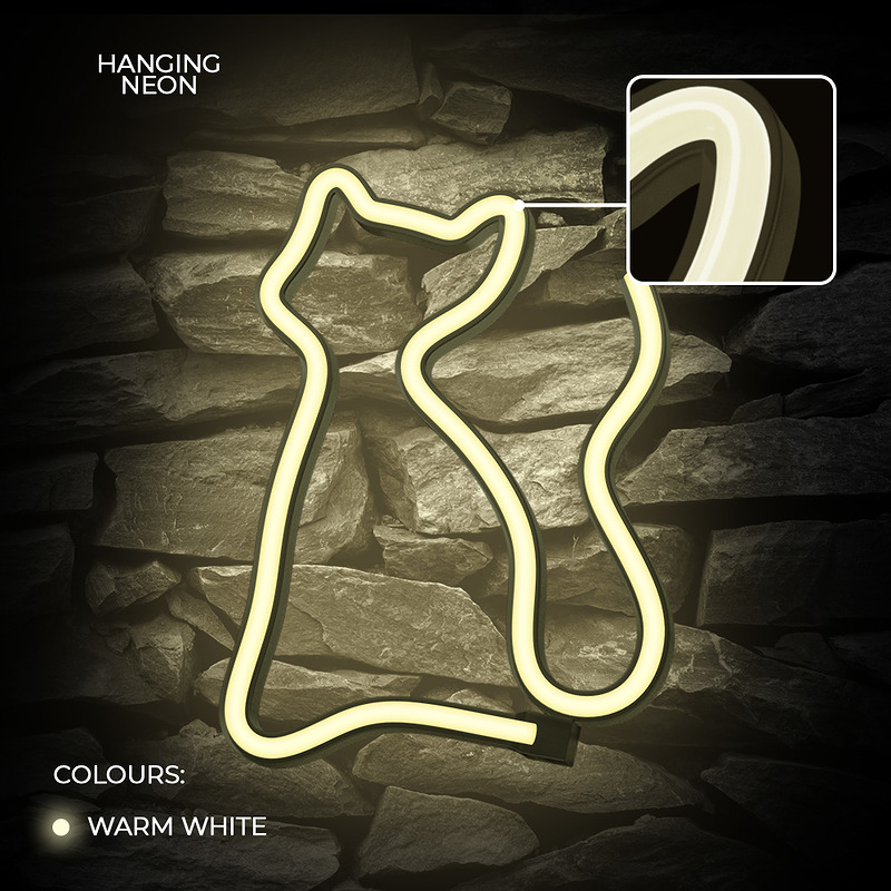 Neon LED Light CAT warm white Bat + USB FLNE03 Forever Light - Billede 5