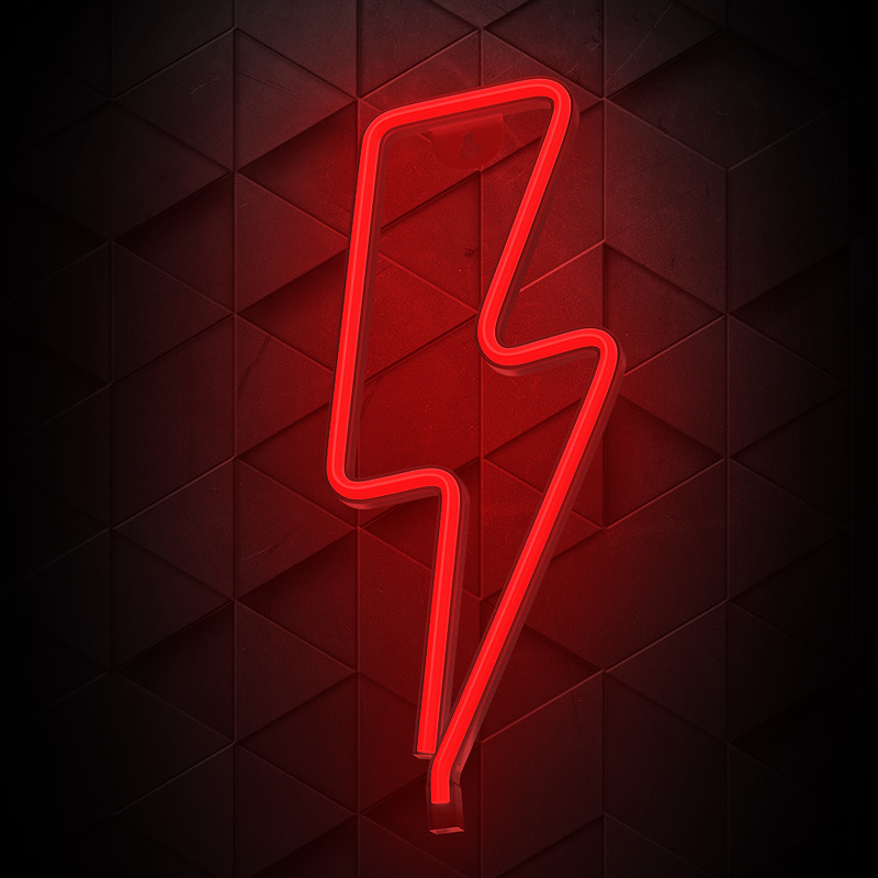 Neon LED Light BOLT red Bat + USB FLNE06 Forever Light - Billede 4