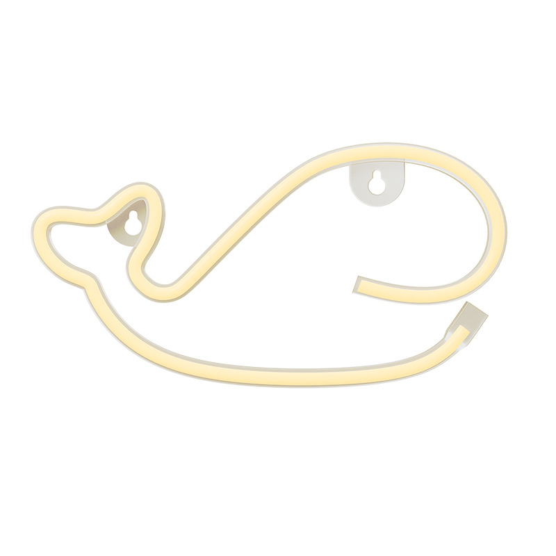 Neon LED Light WHALE warm white Bat + USB FLNE09 Forever Light