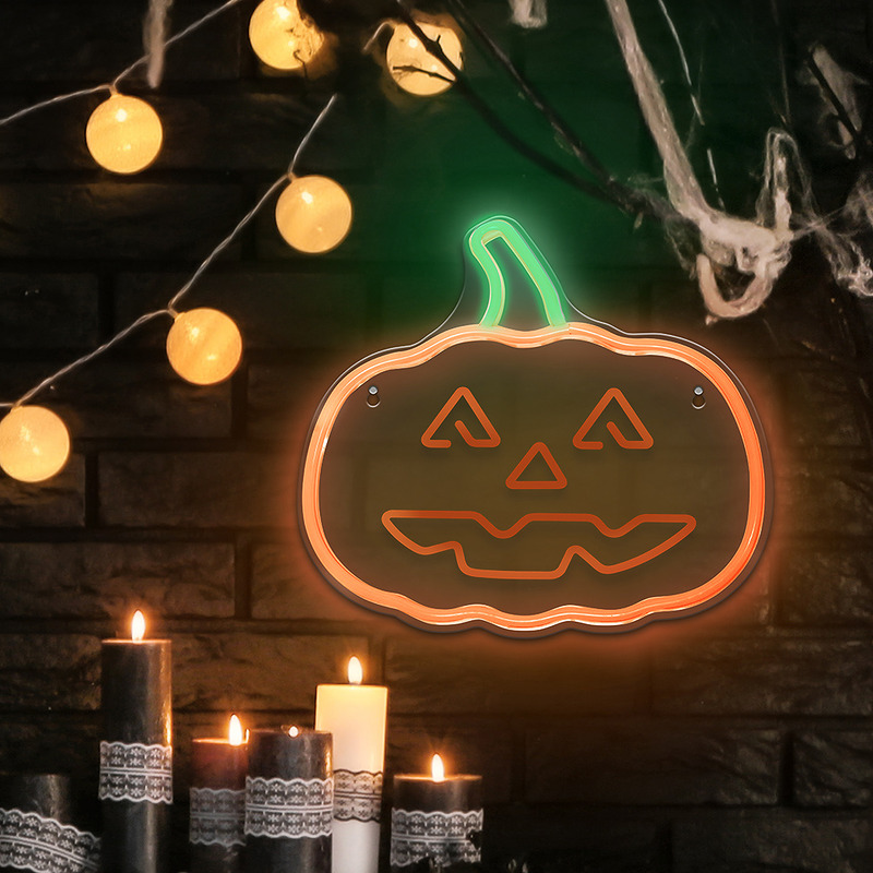 Neon PLEXI LED PUMPKIN WITH STEM orange green NNE13 Neolia - Billede 2