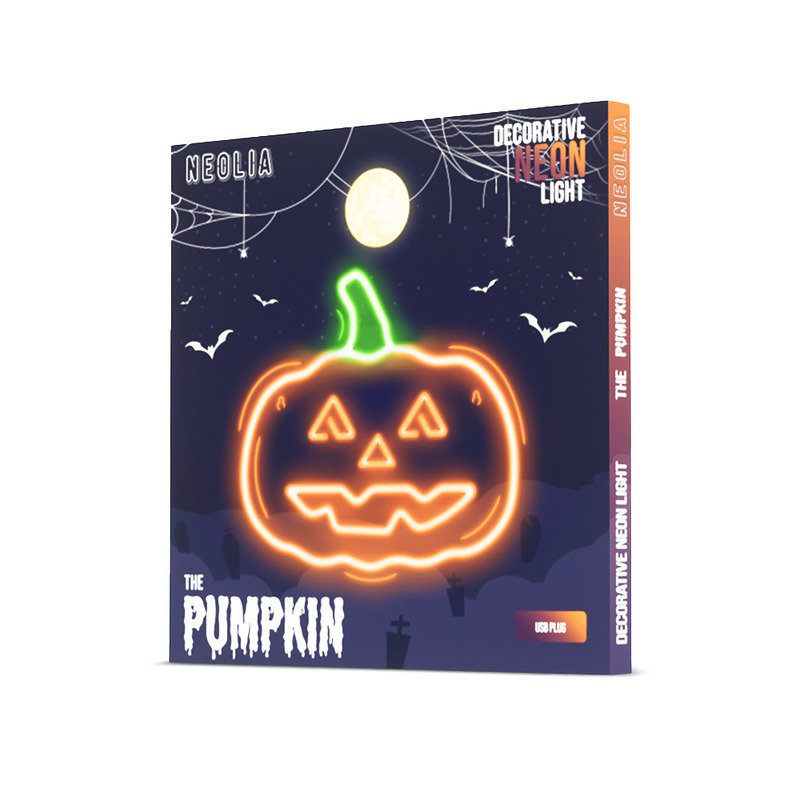 Neon PLEXI LED PUMPKIN WITH STEM orange green NNE13 Neolia - Billede 4
