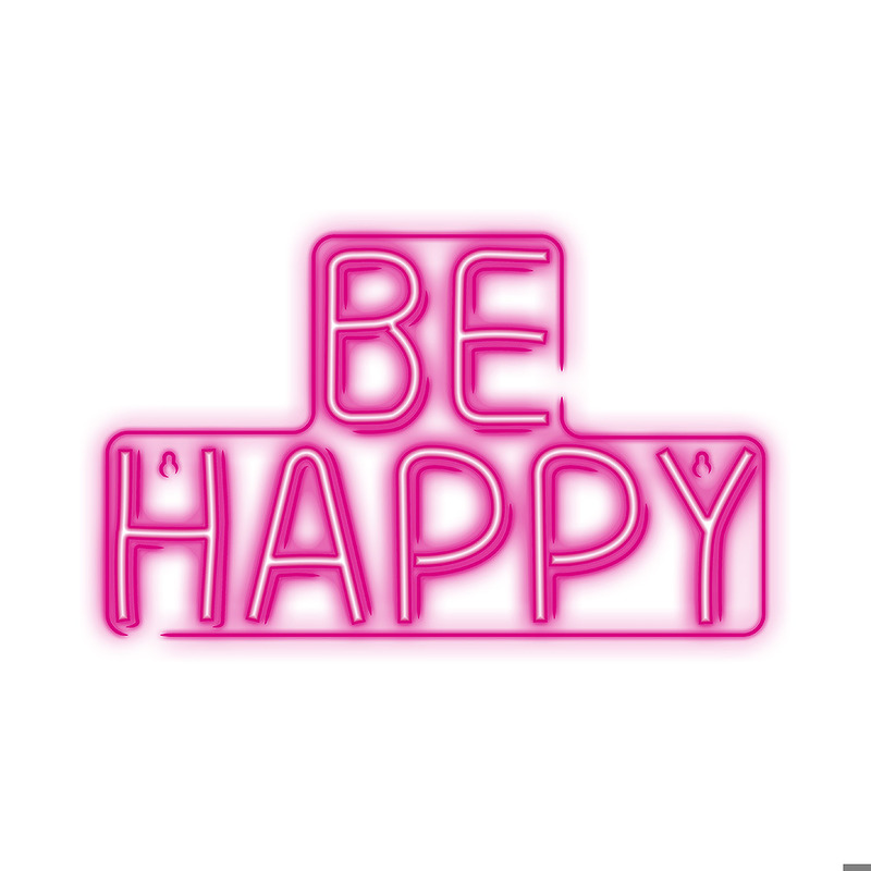 Neon PLEXI LED BE HAPPY pink NNE10 Neolia