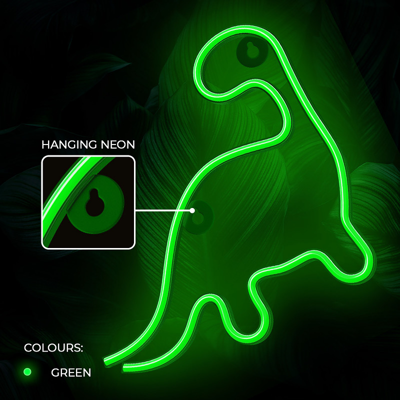 Neon LED Light DINOSAUR green NNE01 Neolia - Billede 5