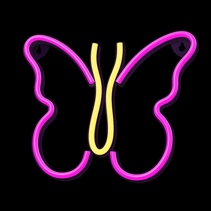 Neon LED Light BUTTERFLY pink NNE03 Neolia - Billede 3