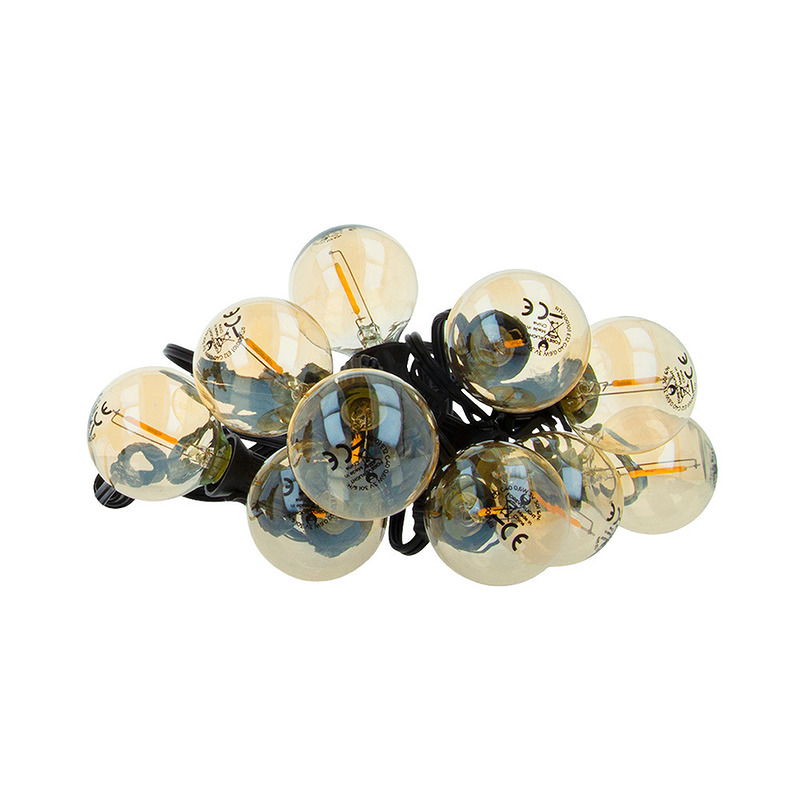 Forever Light LED Bulb E12 G40 0.5W 3V 24lm FL-2B gold 6pcs - Billede 3