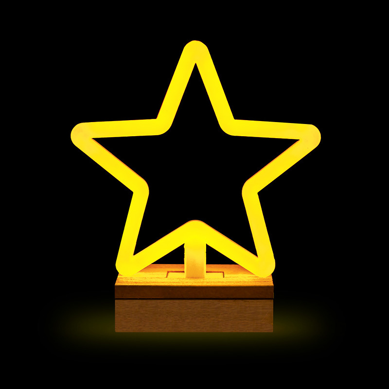 Neon Wood Stand LED STAR warm white FLNW04 Forever Light - Billede 2