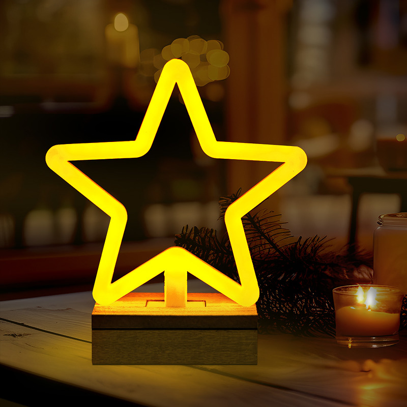 Neon Wood Stand LED STAR warm white FLNW04 Forever Light - Billede 5